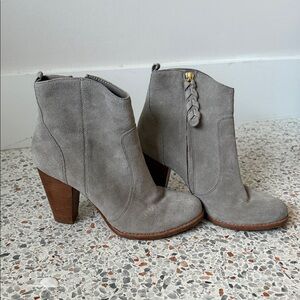 Joie Dalton Gray Suede Ankle Boots